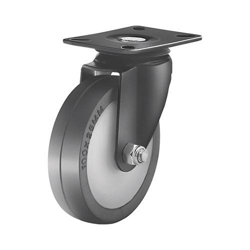 Black coated caster wheel 953-75mm-alto-1
